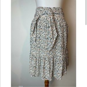 Madewell Womens Multicolor Floral Elastic Waist Skirt Size XL